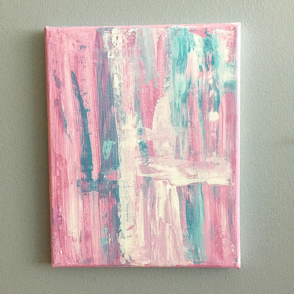 Original acrylic abstract painting on a stretched canvas. Size 8”x10”
